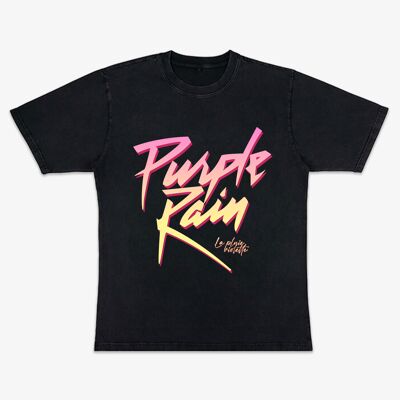 Oversized Washed Black Purple Rain T-shirt Size M