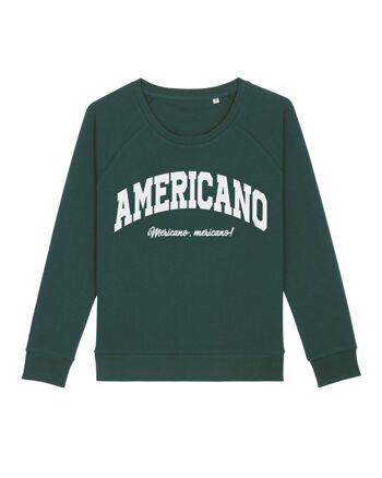 Sweatshirt Col bateau Glazed Green Americano taille S 3