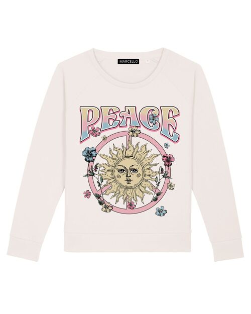 Sweatshirt Col bateau Blanc cassé Peace 1M 2L