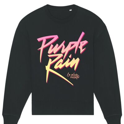 Schwarzes lila Regen-klassisches Sweatshirt Größe S