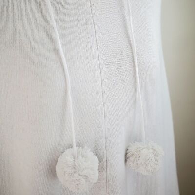 Poncho perlé con capucha para mujer en lana y cashmere