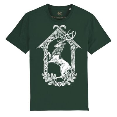 T-shirt homme - Blason au Cerf - Vert ancien