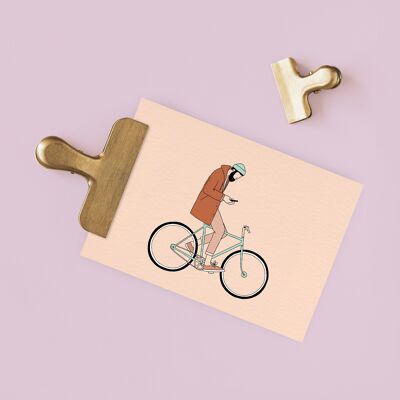 Hipster bike . carte postale A6