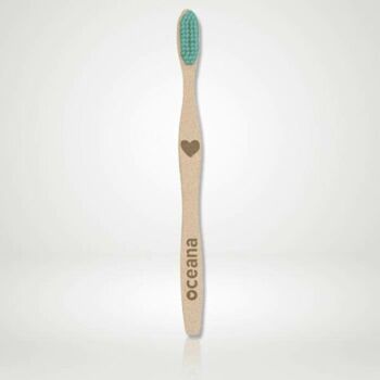 Brosse à dents en bambou bleu adulte biodégradable