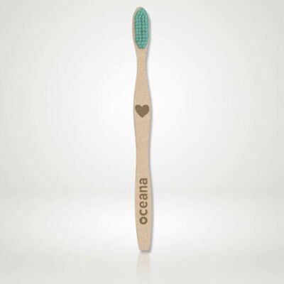 Biologisch abbaubare Zahnbürste aus blauem Bambus für Erwachsene