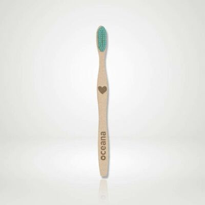 Brosse à dents en bambou bleu biodégradable pour enfants