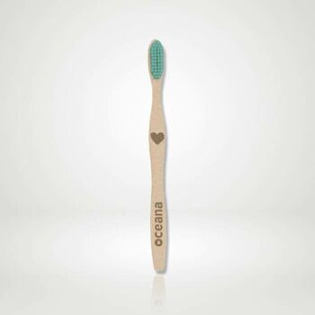 Brosse à dents en bambou bleu biodégradable pour enfants