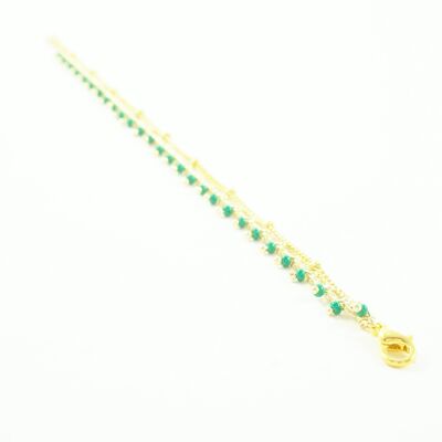 Gold and green Rocaille bracelet