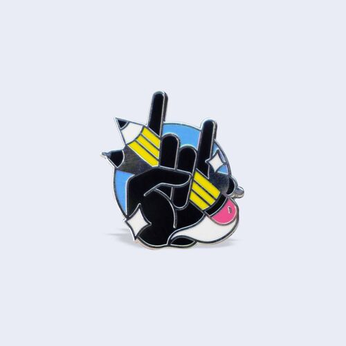 Artist hard enamel pin in blue, Gift for artists & designers