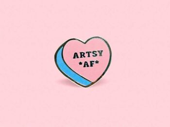 Broche en émail dur Artsy AF en rose, broche pour artistes 2