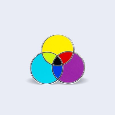 CMYK colour hard enamel pin, Gift for a graphic designer