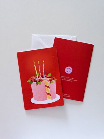 Carte de voeux joyeux anniversaire avec gâteau illustré 2