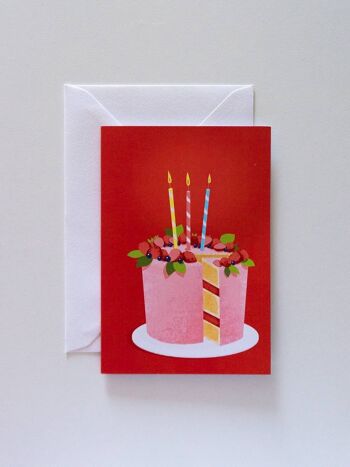 Carte de voeux joyeux anniversaire avec gâteau illustré 4