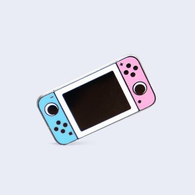 Pin de esmalte de Nintendo Switch en rosa, regalos de jugador, chica de jugador