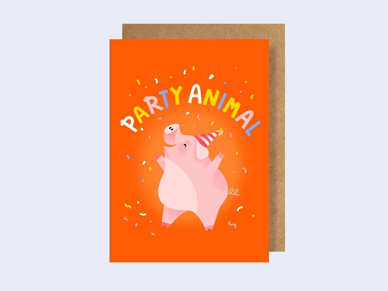 Biglietto di auguri per animali da festa