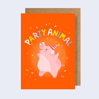 Tarjeta de felicitación de animales de fiesta