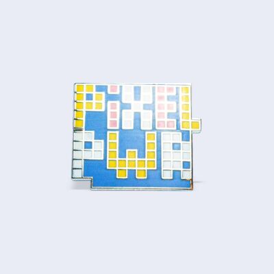 Spilla in smalto duro Pixel Power, regalo per artisti e designer