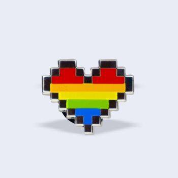 Épingle Pride Heart Enamel, épingle LQBT, épingle Queer, épingle drapeau 1