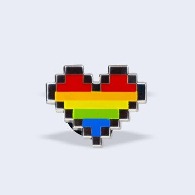Pride Heart Enamel pin, LQBT pin,  Queer pin, Flag Pin