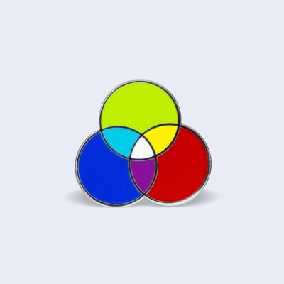 Pin de esmalte duro de color RBG, regalo para un diseñador gráfico