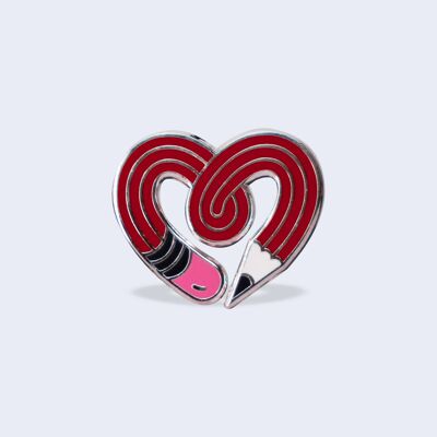 Red pencil hard enamel pin, Gift for artists & designers