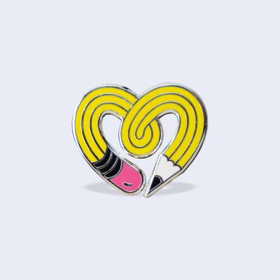 Yellow pencil hard enamel pin, Gift for artists & designers