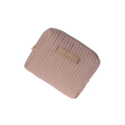 Trousse Petit Jaipur matelassé en Gaze De Coton Beige