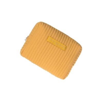 Pochette Petit Jaipur trapuntata in garza di cotone gialla