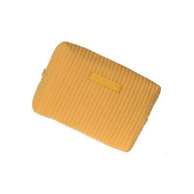 Quilted Grand Jaipur Pouch in Yellow Cotton Gauze