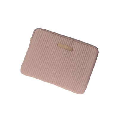 Etui 13" / Ipad pro / macbook matelassé en Gaze De Coton Beige