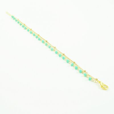 Gold and turquoise Rocaille Bracelet