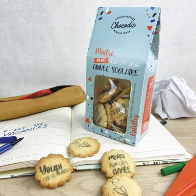 CHOCODIC - COFFRET BISCUITS LUNA VERSION MERCI MAITRE - CADEAU FIN D'ANNEE SCOLAIRE ECOLE