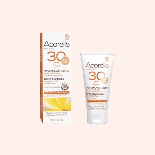 ACORELLE TINTED SUNSCREEN SPF 30 - gold colour