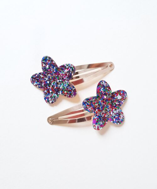 Barrettes étoiles paillettes - Lot de 2 - multicolore