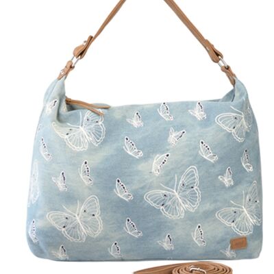 Shoulder bag "Jeans Butterfly" in blue