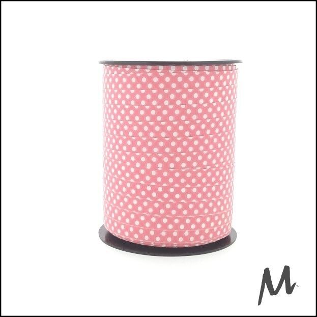 Nastro a pois - rosa tenue - 250 metri