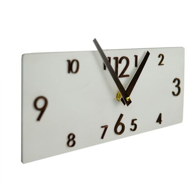 Horloge murale Horloges murales Horloge murale en bois Horloge murale blanche Horloge murale rustique Horloge murale rectangulaire Horloge murale unique Art mural Rectangle