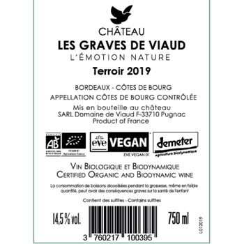 Château Les Graves de Viaud Terroir 2019, Bordeaux  Côtes de Bourg, Vin Bio / Demeter 3
