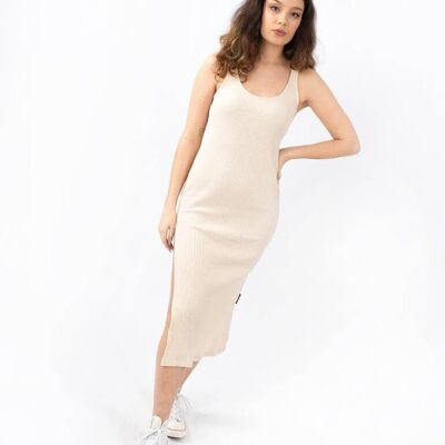 Kleid fließend Beige