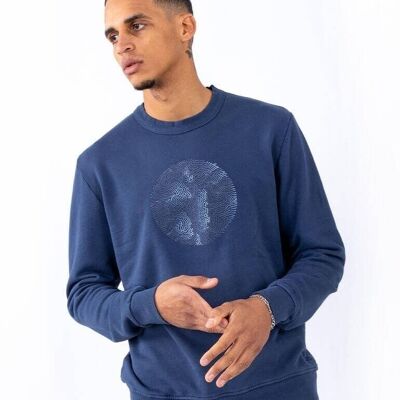 Sudadera Textura Azul Marino