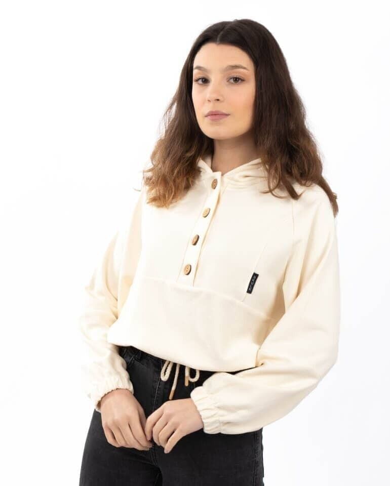 Felpa con cappuccio Cardi Bege