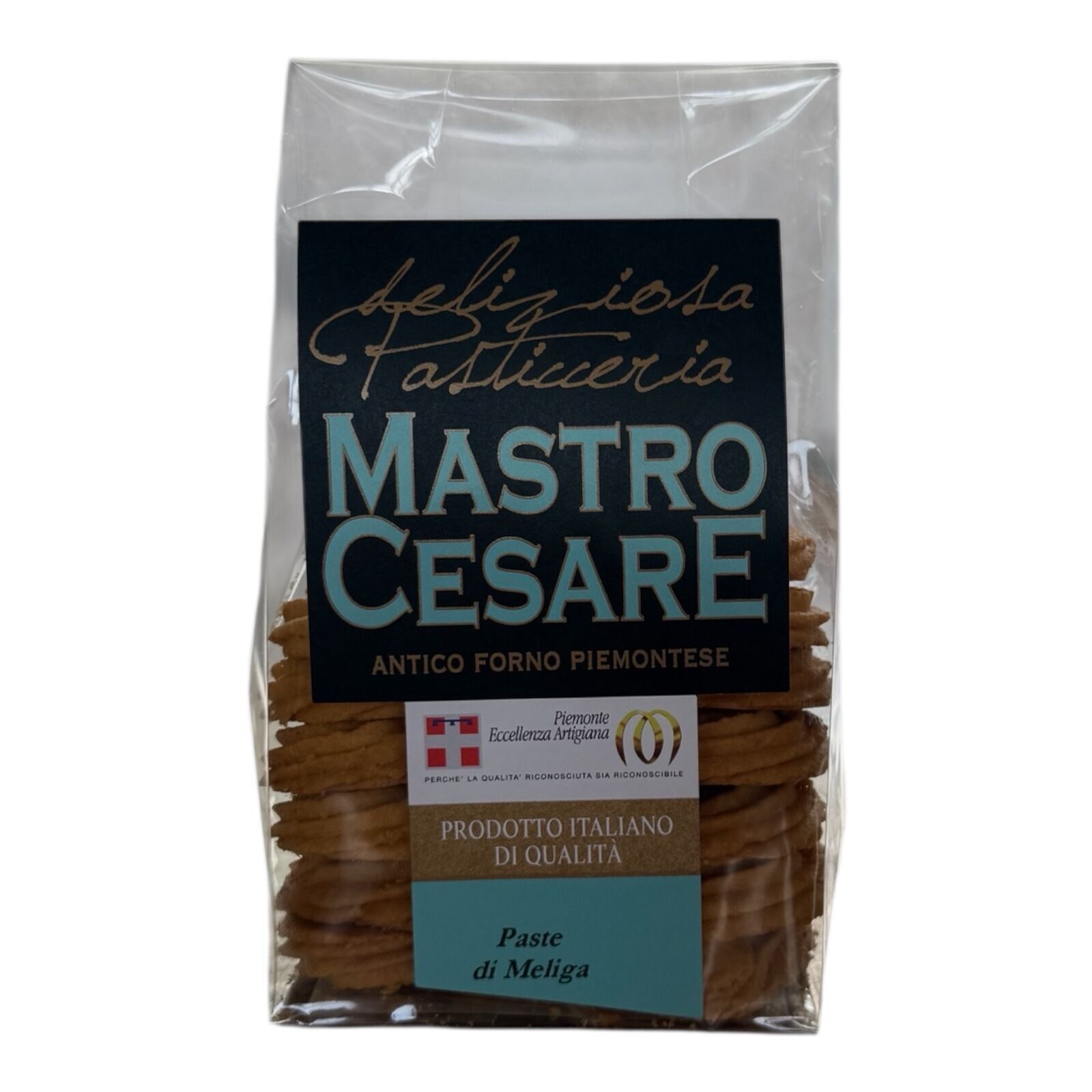 Pasta Meliga hecha a mano en Italia con harina de maíz.