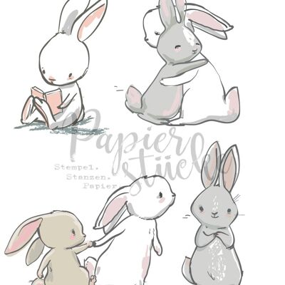 Clearstamps Set "Bunnies" con punzoni