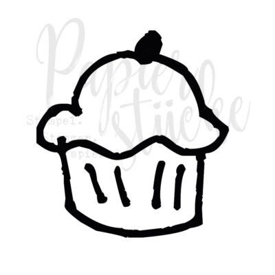 Cupcake - 1 Inch, auf Holz montiert