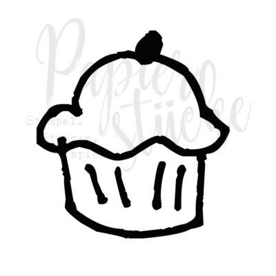 Cupcake - 1/2 pollice, solo timbro di gomma smontato