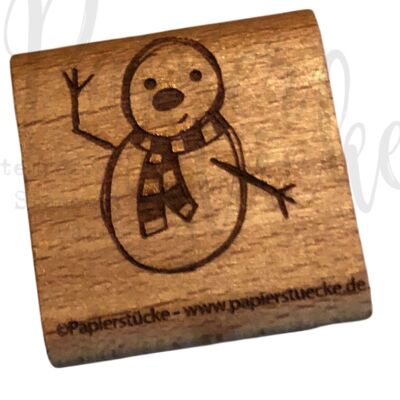 Wooden stamp: snowman