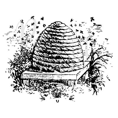 Beehive (2) - 2 inch, unmounted rubber stamp only