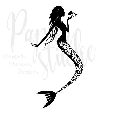 Mermaid - 2 inch, unmounted rubber stamp only