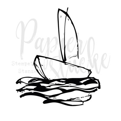 Sailboat - 2 inch, unmounted rubber stamp only