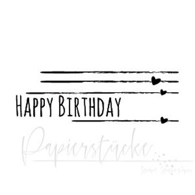 Happy Birthday - 2 inch, unmounted rubber stamp only